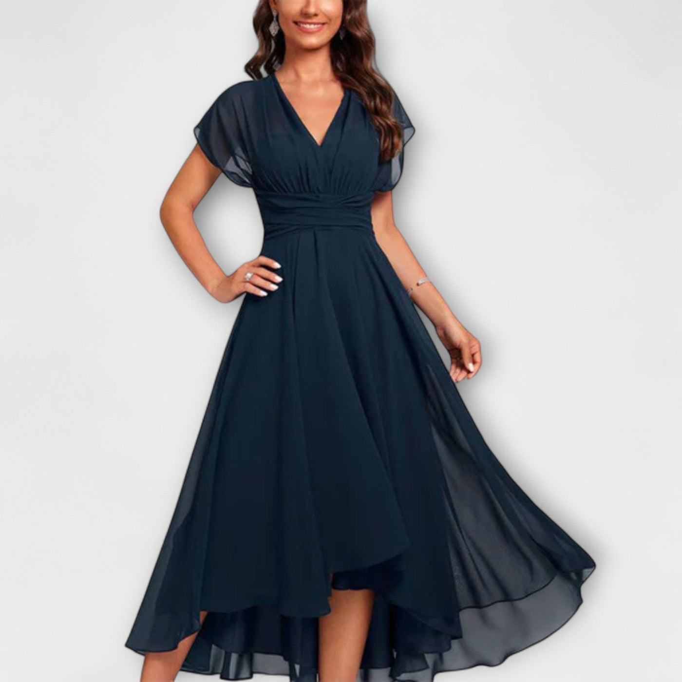 Mary-Ann |  Flowing V-Neck Evening Dress