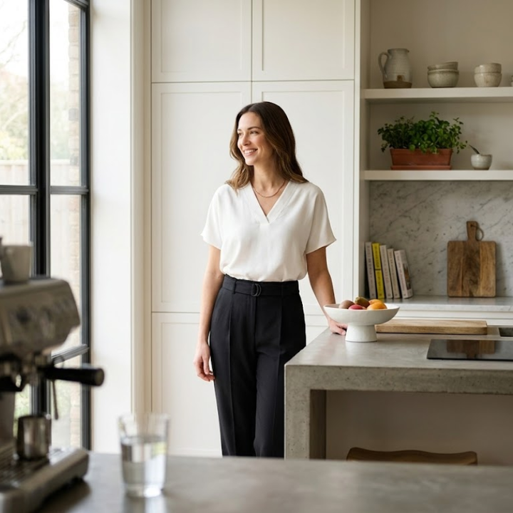 Aria Relaxed V-Neck Blouse lifestyle