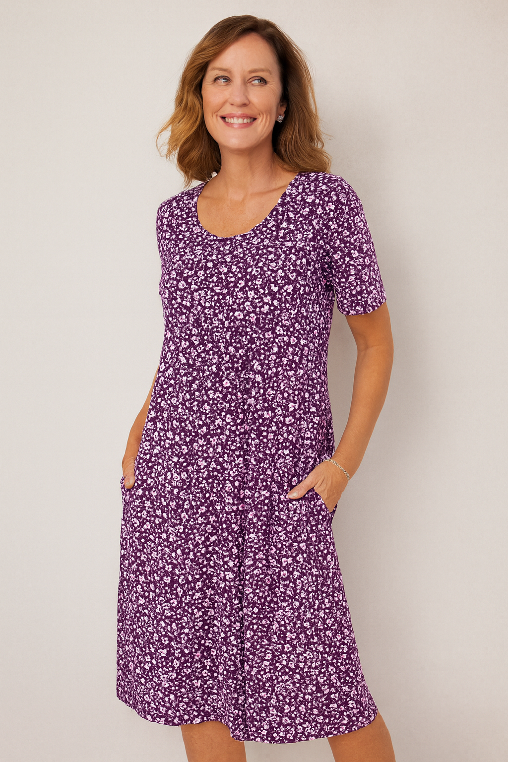 Lizanne | Effortless Floral Midi Dress That Flatters & Covers Comfortably