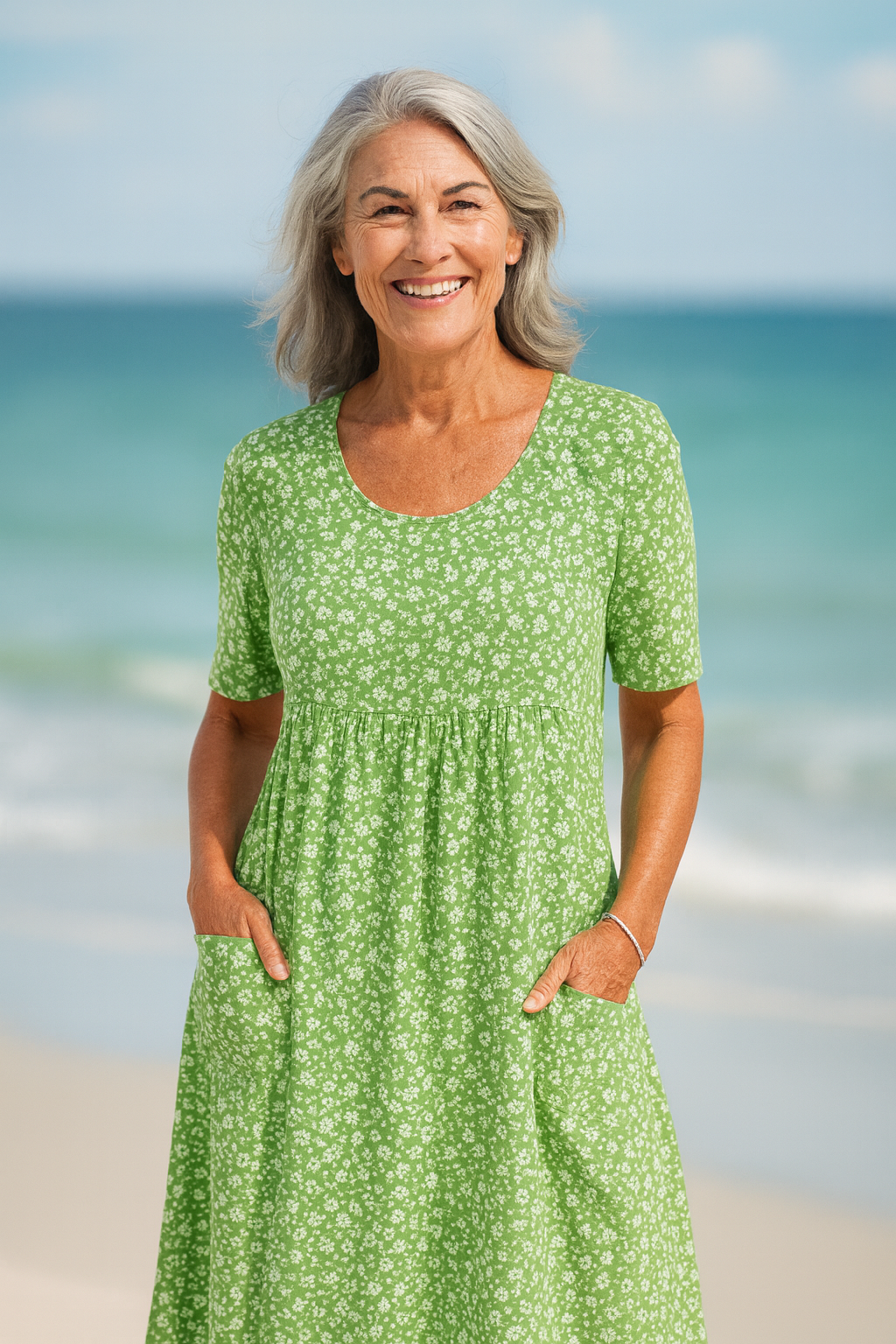 Lizanne | Effortless Floral Midi Dress That Flatters & Covers Comfortably