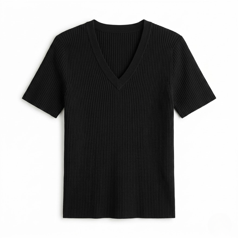 Cleo Fitted Ribbed Knit Top