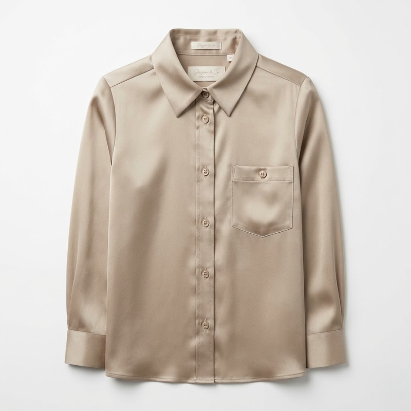Isla Satin Button-Through Shirt