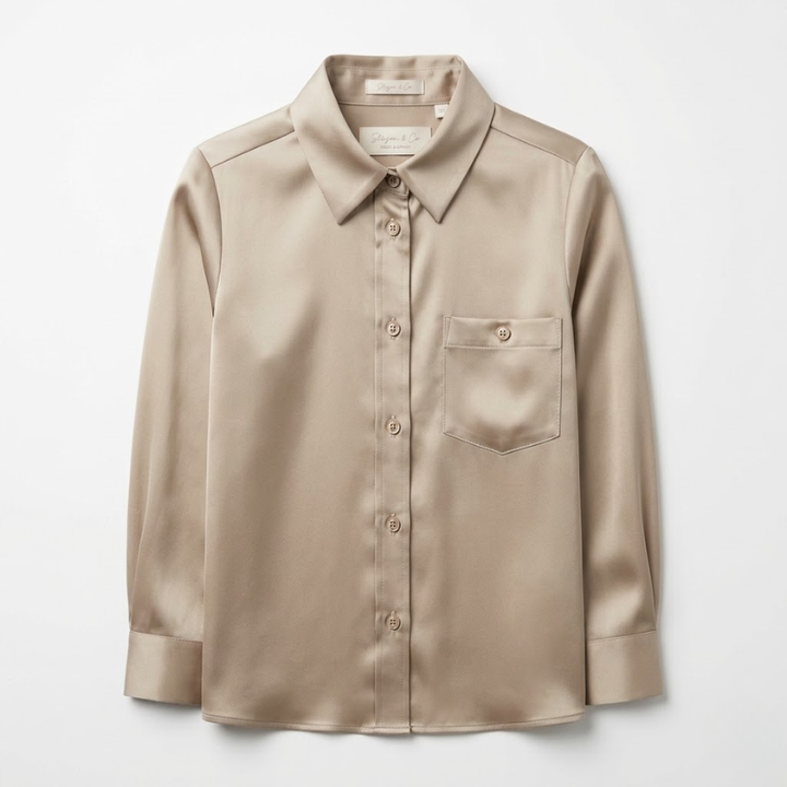 Isla Satin Button-Through Shirt