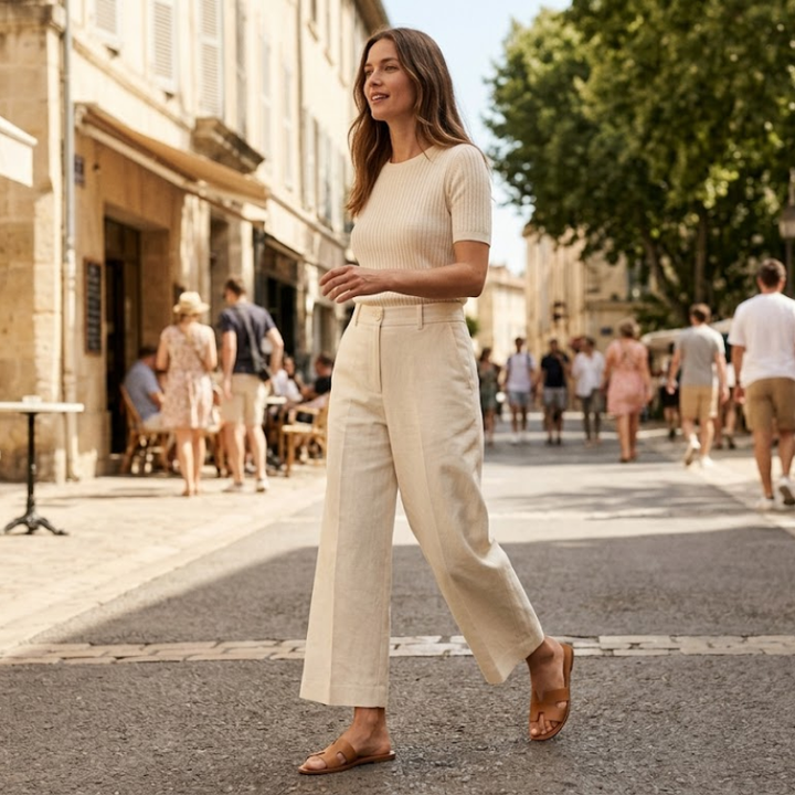 Mara Wide-Leg Crop Trousers lifestyle