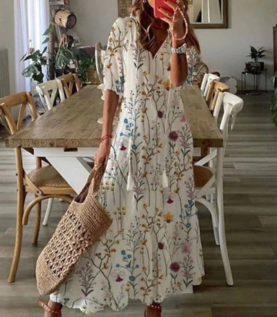 Kirsten | Flowing Maxi Dress with Paisley Detail