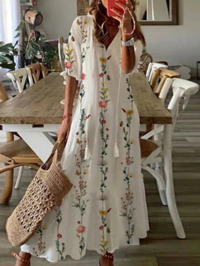 Kirsten | Flowing Maxi Dress with Paisley Detail