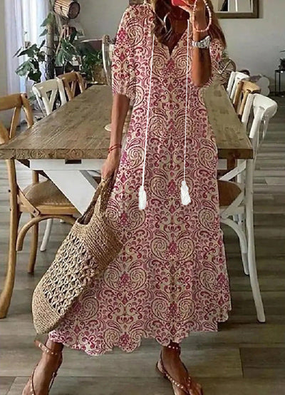 Kirsten | Flowing Maxi Dress with Paisley Detail