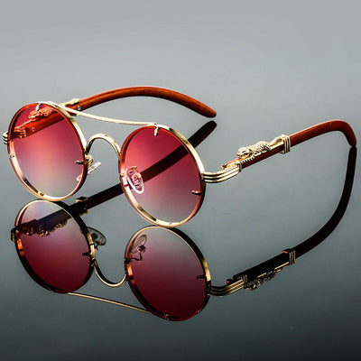 Charly | Bold Round Sunglasses with Iconic Panther Detail