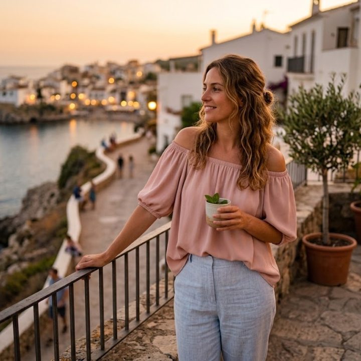 Riva Off-Shoulder Flowing Top lifestyle