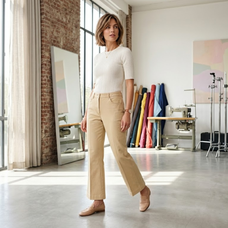 Selin Cropped Flare Trousers lifestyle