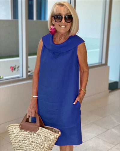 Elara | Sleeveless Crew-Neck Shift Dress