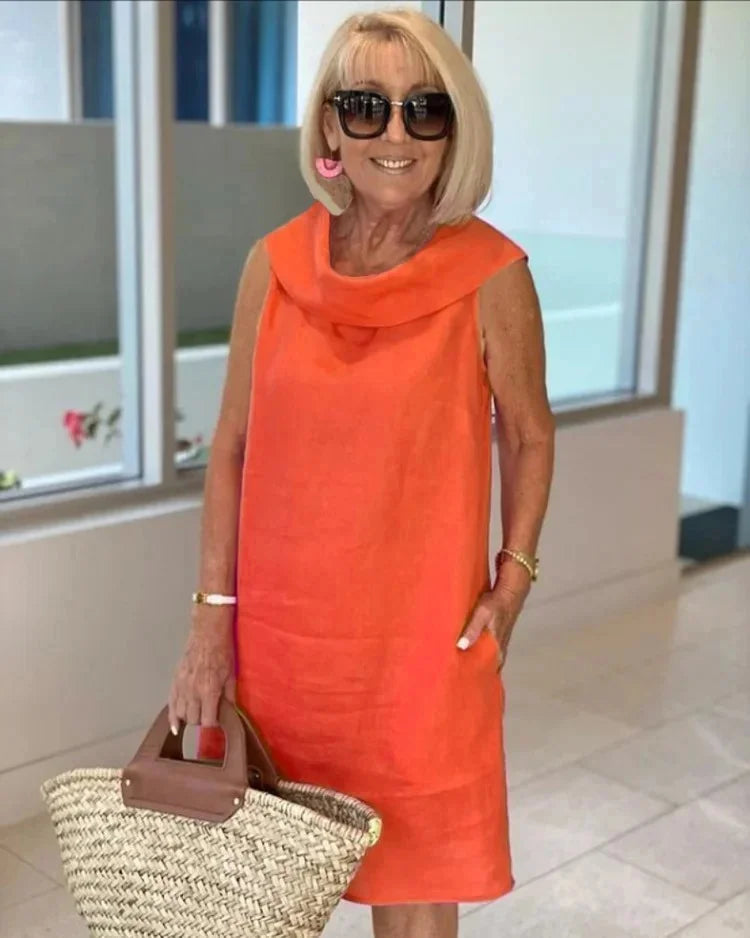 Elara | Sleeveless Crew-Neck Shift Dress